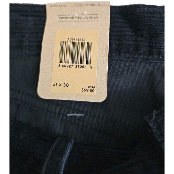 Levi’s ~Woman Size 31/30~ Black Corduroy Low Pro Mid Rise Straight Leg Jeans NWT - Picture 7 of 16